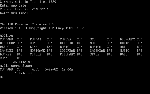 PC-DOS screenshot